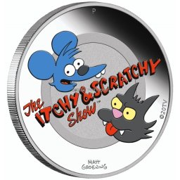1 Oz Simpsons: Itchy & Scratchy - ezüst gyűjtői érme