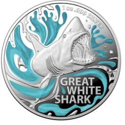 Nagy fehér cápa - 1 Oz - ezüst gyűjtői érme