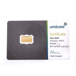 Umicore - 1g - befektetési aranylap
