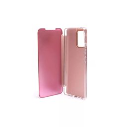 Clear view Samsung Galaxy S10 Lite G770F oldalra nyíló tok rose gold