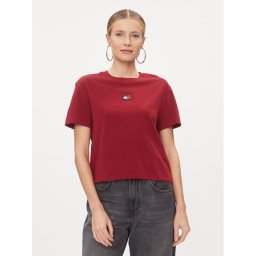Tommy Jeans Póló Badge DW0DW15640 Piros Classic Fit