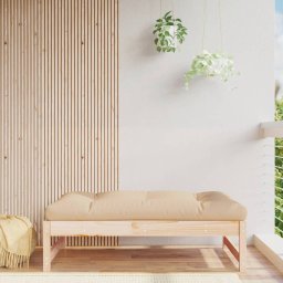 vidaXL tömör fenyőfa kerti lábzsámoly párnával 120x80 cm