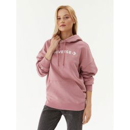 Converse Pulóver Wordmark Fleece Hoodie Emb 10025690-A11 Rózsaszín Regular Fit