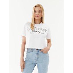 Converse Póló Retro Chuck Cropped Tee 10025897-A01 Fehér Regular Fit