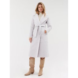 Patrizia Pepe Báránybőr kabát 2O0087/E012-W356 Szürke Regular Fit