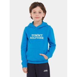 Tommy Hilfiger Pulóver Logo KB0KB08500 S Kék Regular Fit
