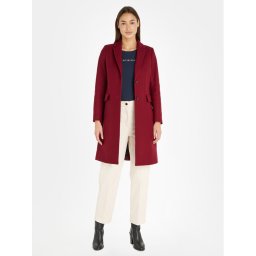 Tommy Hilfiger Gyapjú kabát WW0WW39753 Bordó Regular Fit