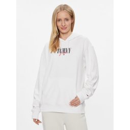 Tommy Jeans Pulóver Essential Logo 1+ DW0DW16397 Fehér Relaxed Fit