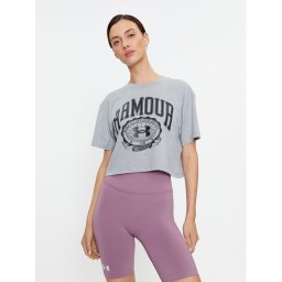 Under Armour Póló Ua Collegiate Crest Crop Ss 1379402 Szürke Loose Fit