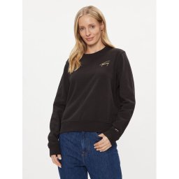 Tommy Jeans Pulóver Gold Signature DW0DW16906 Fekete Regular Fit