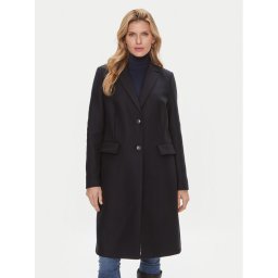 Tommy Hilfiger Gyapjú kabát WW0WW39753 Sötétkék Regular Fit