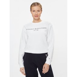 Tommy Hilfiger Pulóver Logo WW0WW39791 Fehér Regular Fit