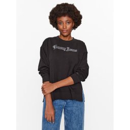Tommy Jeans Pulóver Grunge DW0DW16401 Fekete Relaxed Fit