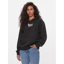 Tommy Jeans Pulóver Essential Logo 1+ DW0DW16397 Fekete Relaxed Fit