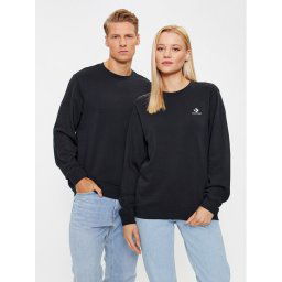 Converse Pulóver Standard Fit Left Chest Star Chev Emb Crew Ft 10023861-A02 Fekete Regular Fit
