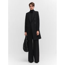 Mango Gyapjú kabát Dali 57015140 Fekete Regular Fit