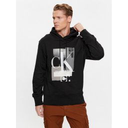 Calvin Klein Jeans Pulóver Connected Layer Landscape J30J324310 Fekete Regular Fit