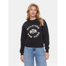 Tommy Hilfiger Pulóver Varsity WW0WW39805 Sötétkék Regular Fit
