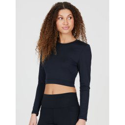 Athlecia Póló Marianne W Cropped L/S Tee EA233339 Fekete Regular Fit