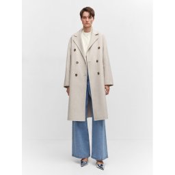 Mango Gyapjú kabát Picarol 57025138 Ekru Oversize
