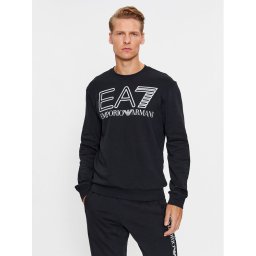 EA7 Emporio Armani Pulóver 6RPM08 PJSHZ 1200 Fekete Regular Fit