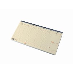 Asztali naptár 320mmx155mm, krémszínű lapokkal fekvó kék műbörrel borított tartóval Realsystem 2026.