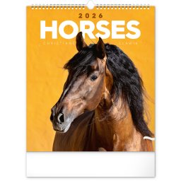 Falinaptár képes 300x340mm Horses Realsystem 2026.