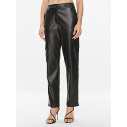 ONLY Műbőr nadrág 15293029 Fekete Loose Fit