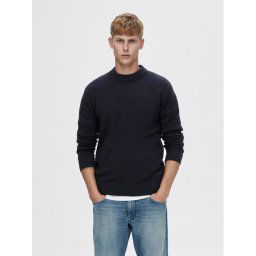 Selected Homme Sweater 16090155 Sötétkék Regular Fit