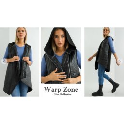 WARP ZONE fekete steppelt mellény -50%