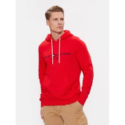 Tommy Hilfiger Pulóver Logo MW0MW11599 Piros Regular Fit