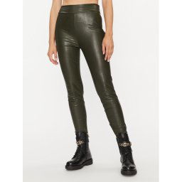 Guess Műbőr nadrág Priscilla W2YB16 WEPI0 Zöld Slim Fit