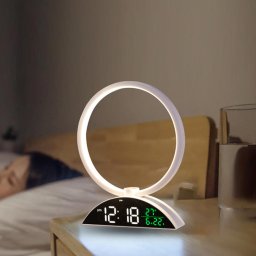 Ébresztőfény kijelző Idő/dátum/hőmérséklet napkelte naplemente szimuláció elalvást segítő digitális ébresztőóra