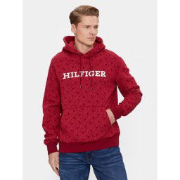Tommy Hilfiger Pulóver Aop Monogram MW0MW32703 Piros Regular Fit