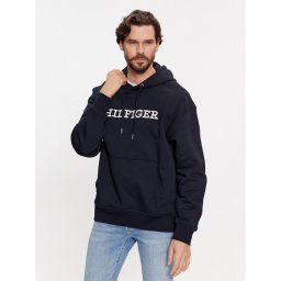 Tommy Hilfiger Pulóver Monotype Embro MW0MW33062 Sötétkék Regular Fit