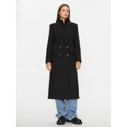 Patrizia Pepe Gyapjú kabát 2O0119/A337-K103 Fekete Regular Fit