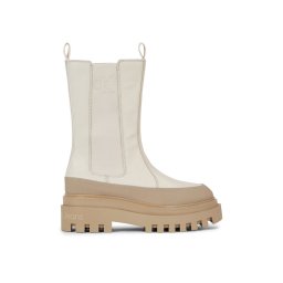 Calvin Klein Jeans Bokacsizma Flatform Chelsea Boot Lth Wn YW0YW01111 Ekru