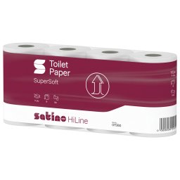 Satino Wepa HiLine supersoft toalettpapír 3 rétegű, fehér, 150 lap, 8 tekercs/csomag