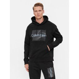 Calvin Klein Pulóver Wave Lines Hero K10K112774 Fekete Regular Fit