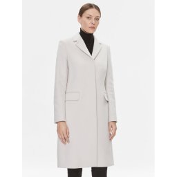 Calvin Klein Gyapjú kabát Essential K20K206877 Ekru Regular Fit