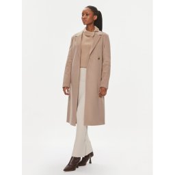 Calvin Klein Gyapjú kabát Essential K20K205937 Bézs Regular Fit
