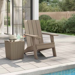 vidaXL világosbarna polipropilén kerti adirondack szék 75x88,5x89,5 cm