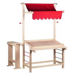 Fa játék piaci stand, zöldséges állvány, eladópult