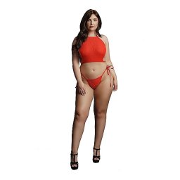Le Désir Festive Rhinestone Top and Thong XL Fehérnemű szett