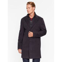 Boss Gyapjú kabát H-Hyde-Bib-234 50502250 Sötétkék Slim Fit