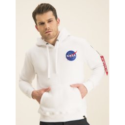 Alpha Industries Pulóver Nasa 178317 Fehér Regular Fit