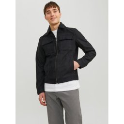 Jack&Jones Műbőr dzseki 12213082 Fekete Regular Fit