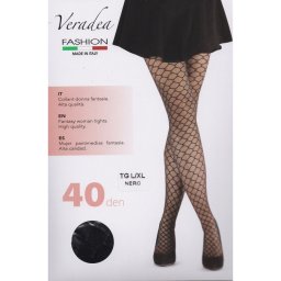 Veradea Fantasia 1260 hálós hatású divatharisnya 40 DEN S/M fekete