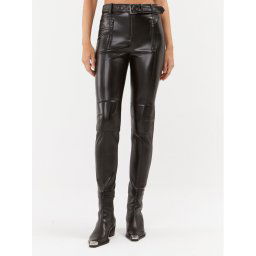 Patrizia Pepe Műbőr nadrág 8P0551/E005-K103 Fekete Slim Fit