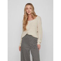 Vila Sweater 14088099 Bézs Regular Fit